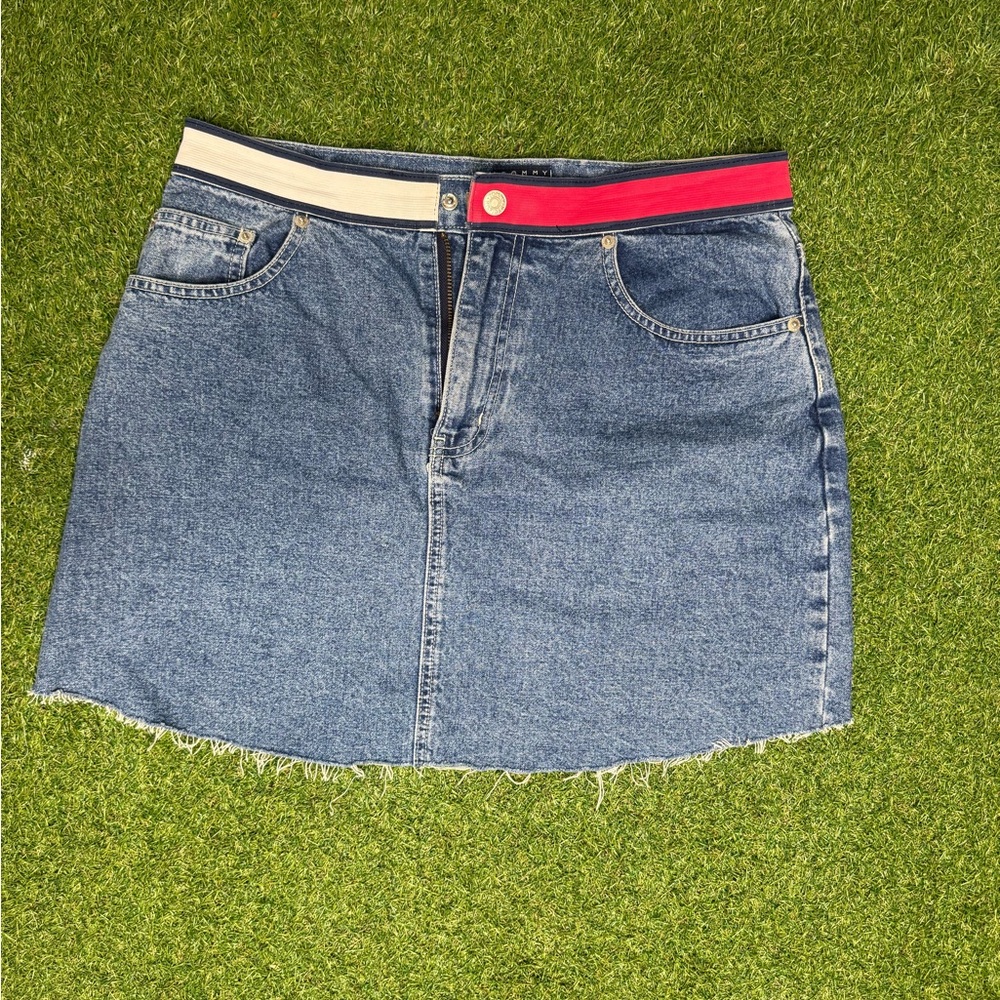 1990s Tommy Hilfiger Denim Mini Skirt